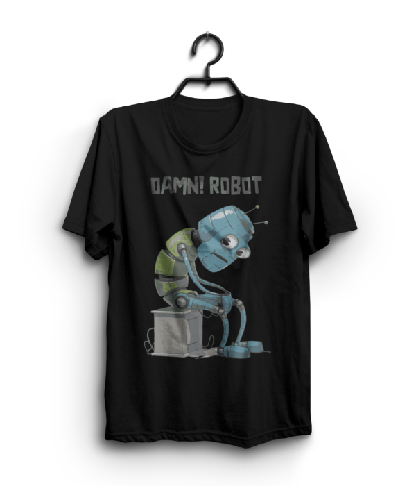 "DAMN! ROBOT" 100% Cotton T-Shirt - Image 2