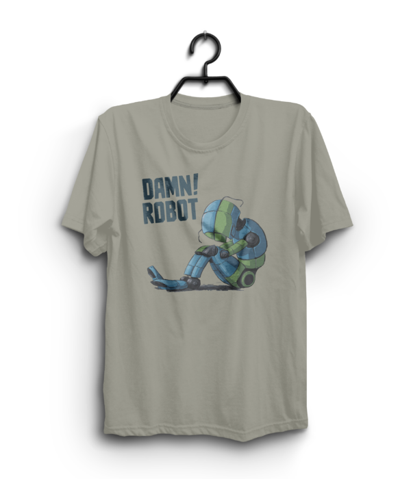 DAMN! ROBOT TIRED" 100% Cotton T-Shirt - Image 2