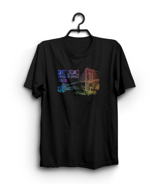 “New York Brooklyn Bridge” 100% Cotton T-Shirt - Image 2