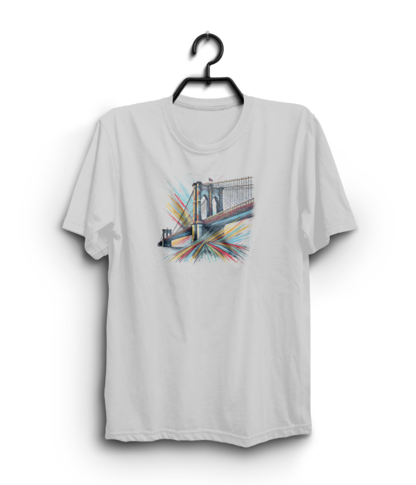 "Brooklyn Bridge Painting" 100% Cotton T-Shirt - Image 2