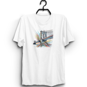 "Brooklyn Bridge Painting" 100% Cotton T-Shirt