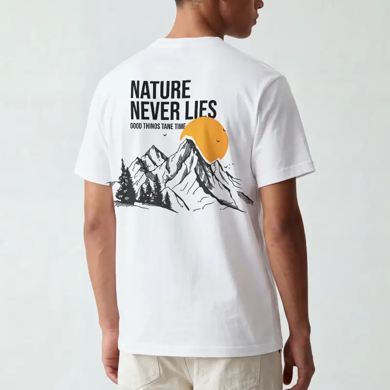 Nature Never Lies Premium Graphic White T-Shirt - Image 2